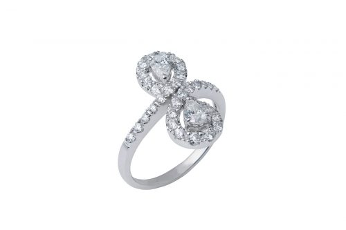 Infinity Pear and Round Diamond Ring